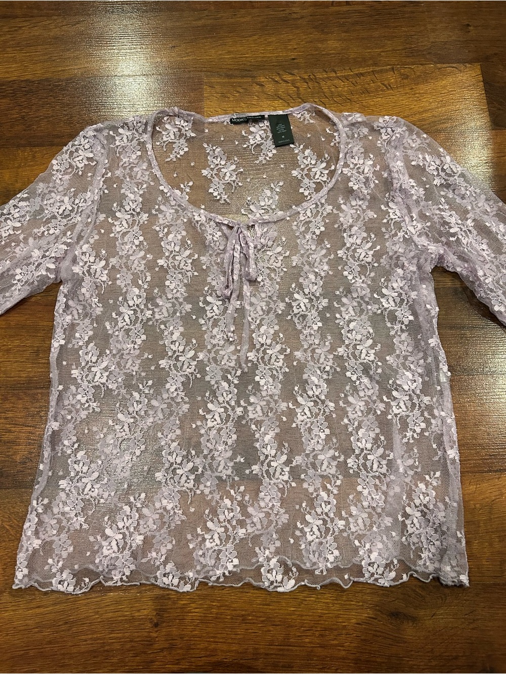 Moda International Vintage Women's Lace Top Purple Size Medium